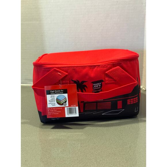NEW Trader Joe's Mini Insulated Tote Bag 1.5 gal Red Camping Cooler NWT - Picture 4 of 10